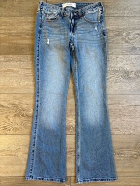 Hollister Denim Low-Rise Boot Cut Light Blue Flare Jeans 4 Regular